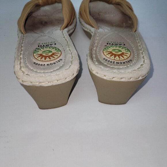 Earth Spirit Shoe Womens Size 7 Liberty Sandal Tan Leather Knot‎ 2.5" Heel - Picture 3 of 12